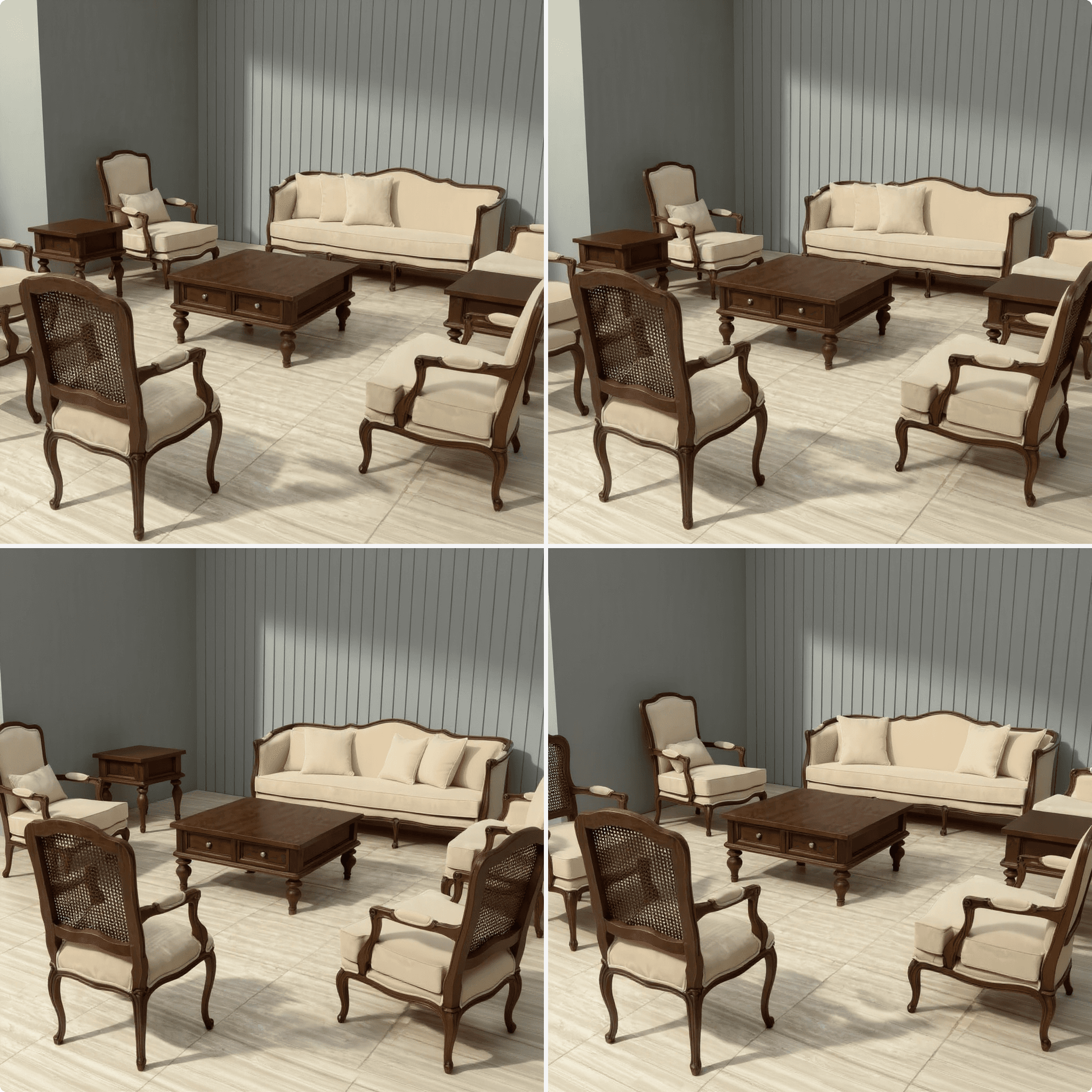 Classic Wooden Sofa Set