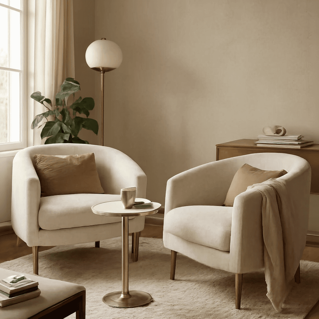 Contemporary Accent Chairs Pair