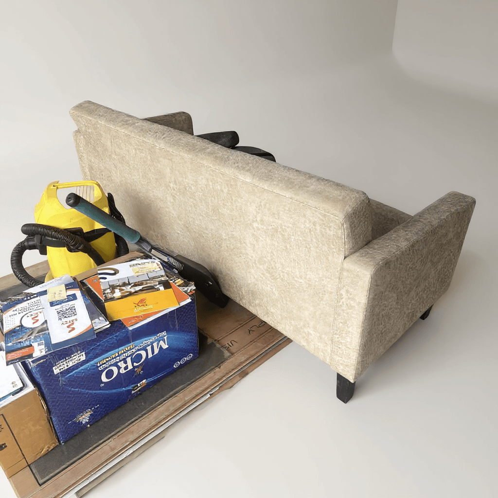 3 Seater Leather Finish Sofa