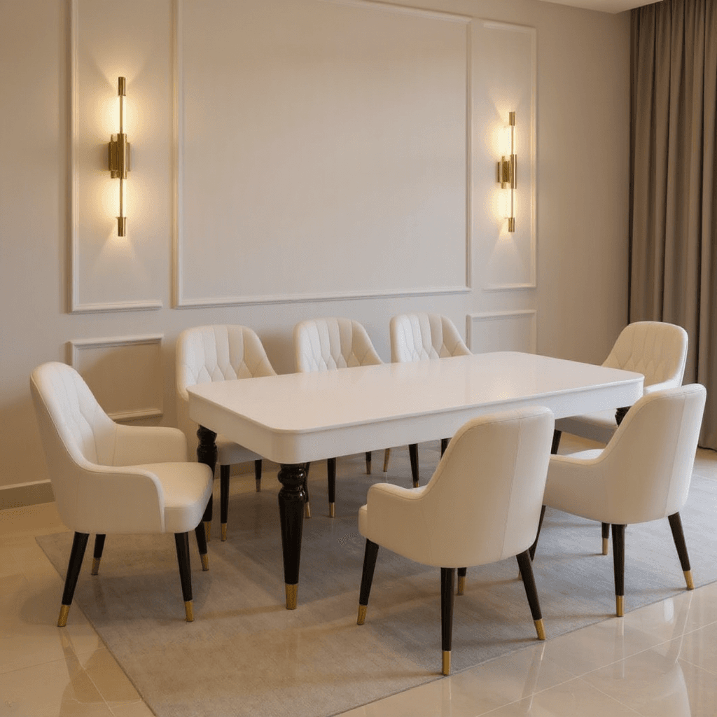 Custom Marble Dining Table Set 8 Seater