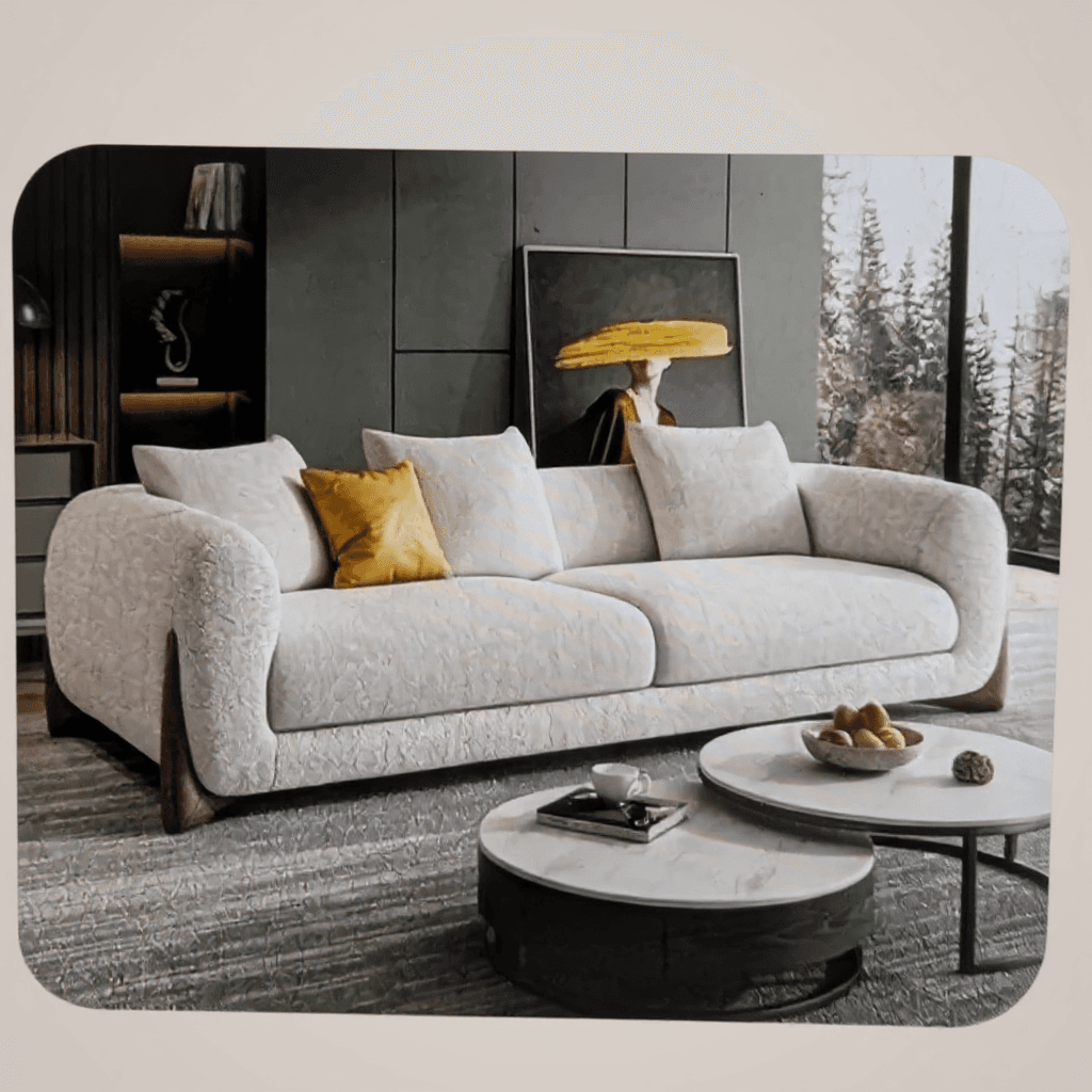 Accent Sofa with Center Table Set