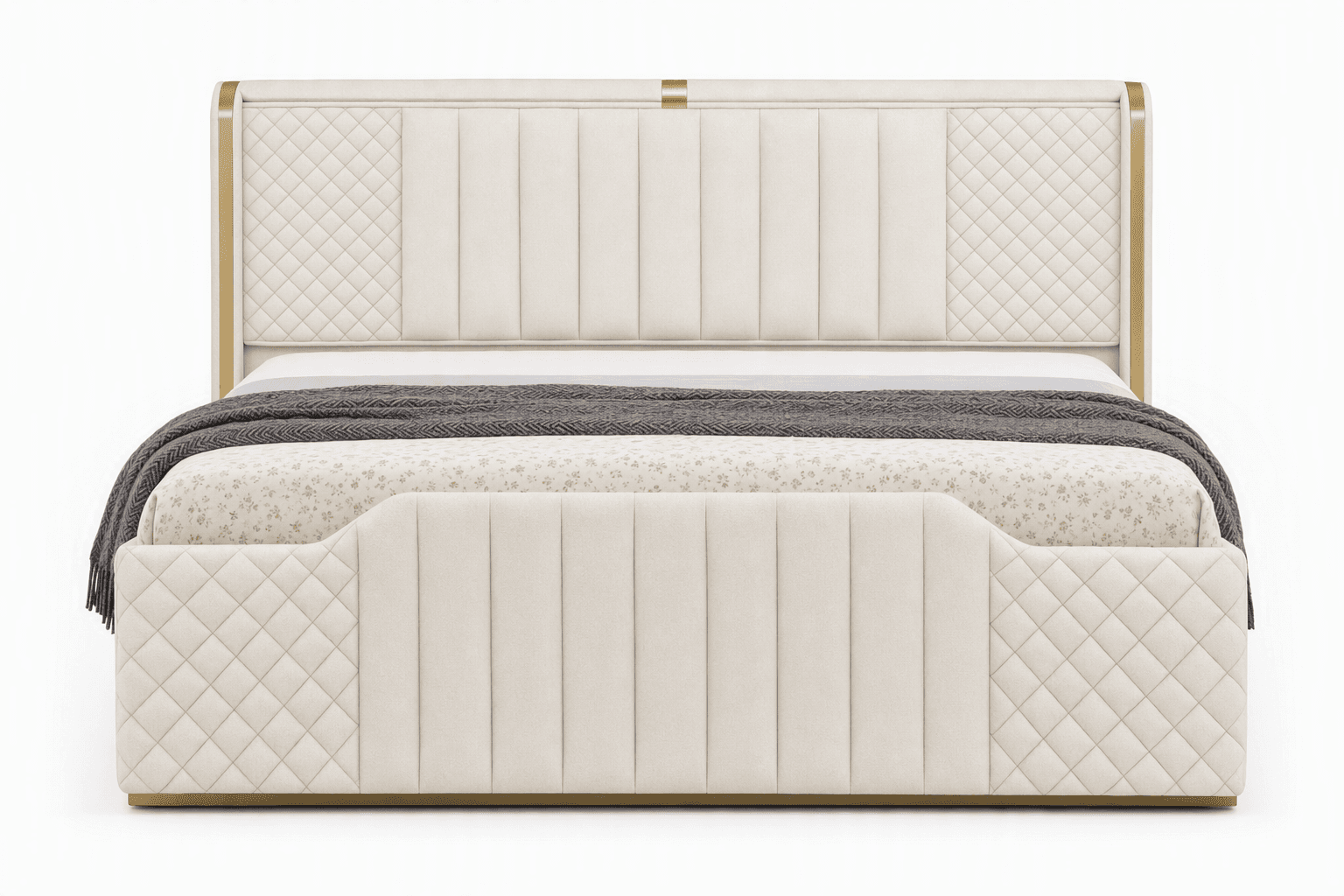 Custom Queen Size Storage Bed with Attached Side Tables