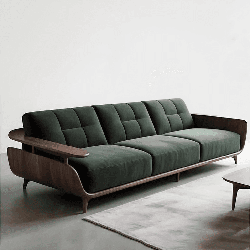Custom Teak Wood Sofa Set