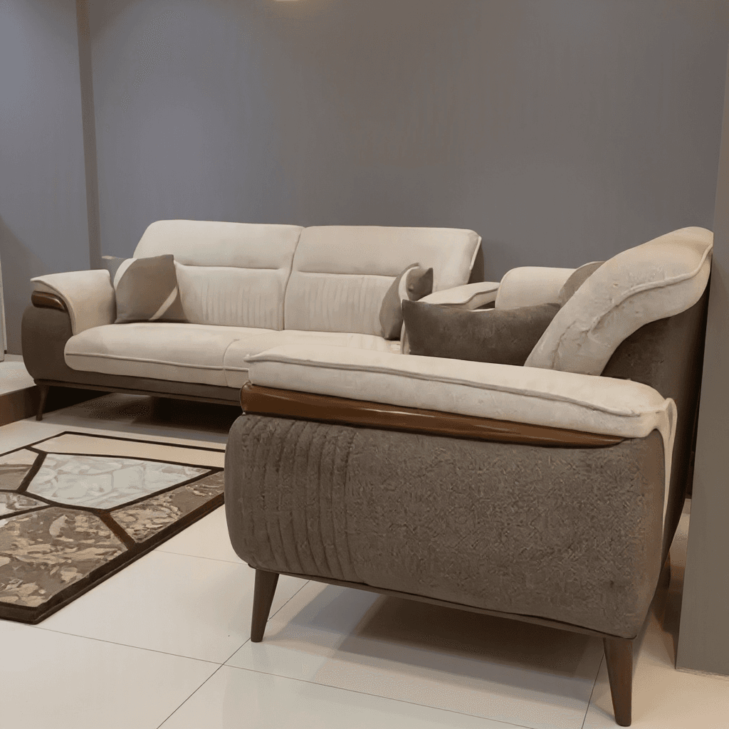 Modern 3-Seater Fabric Sofa