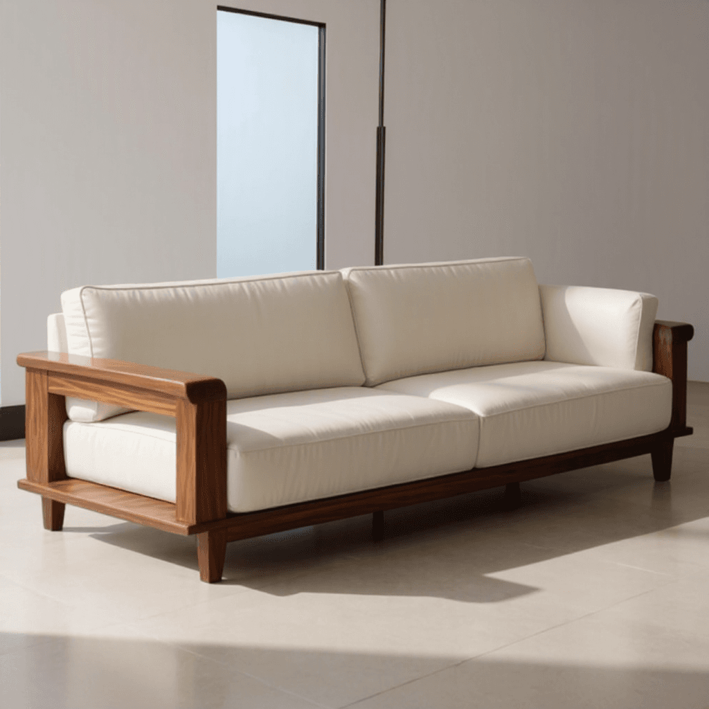 Custom 3-Seater Wooden Sofa