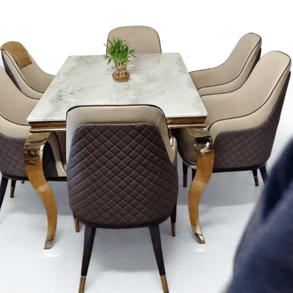 6-Seater Glass Dining Table