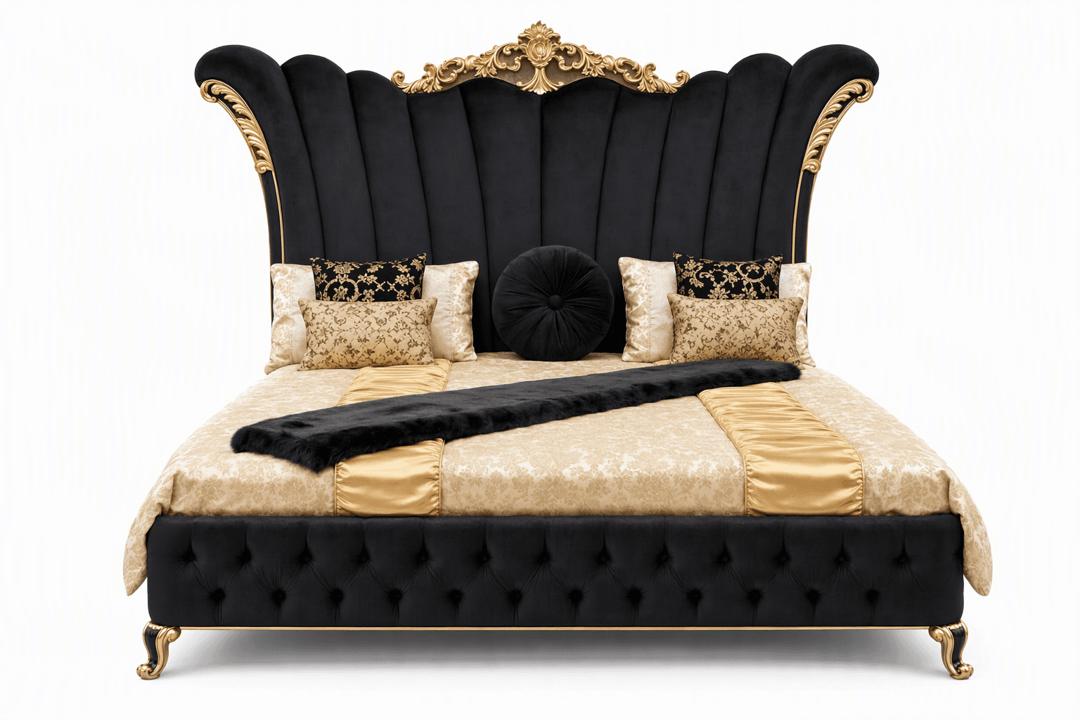 King Size Hydraulic Storage Bed with Attached Side Tables