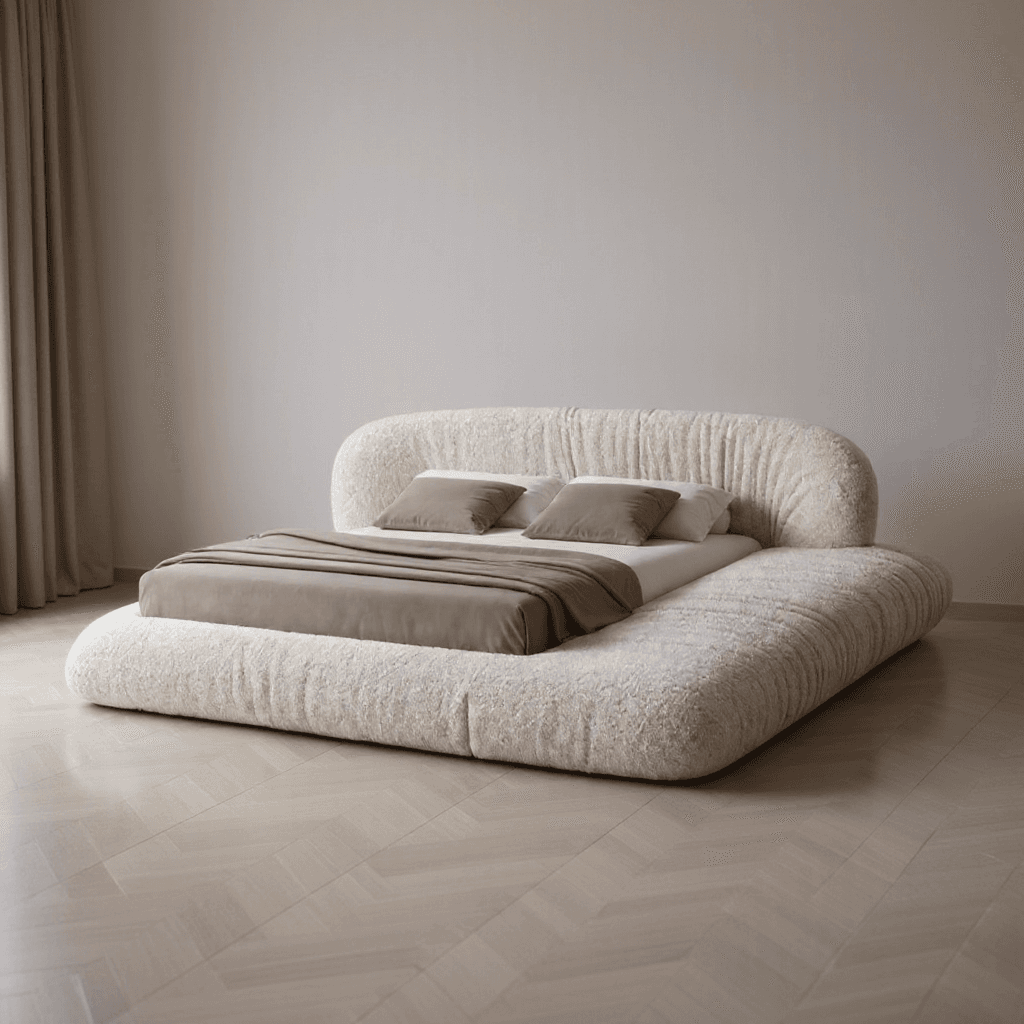Custom Queen Size Hydraulic Storage Bed with Side Tables