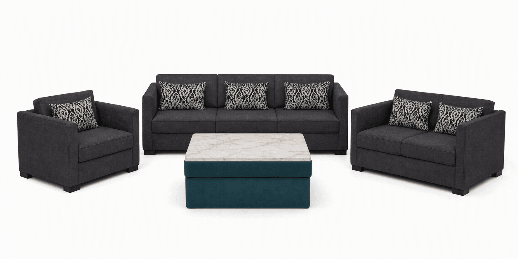 Custom 8-Seater Sofa Set with Center Table