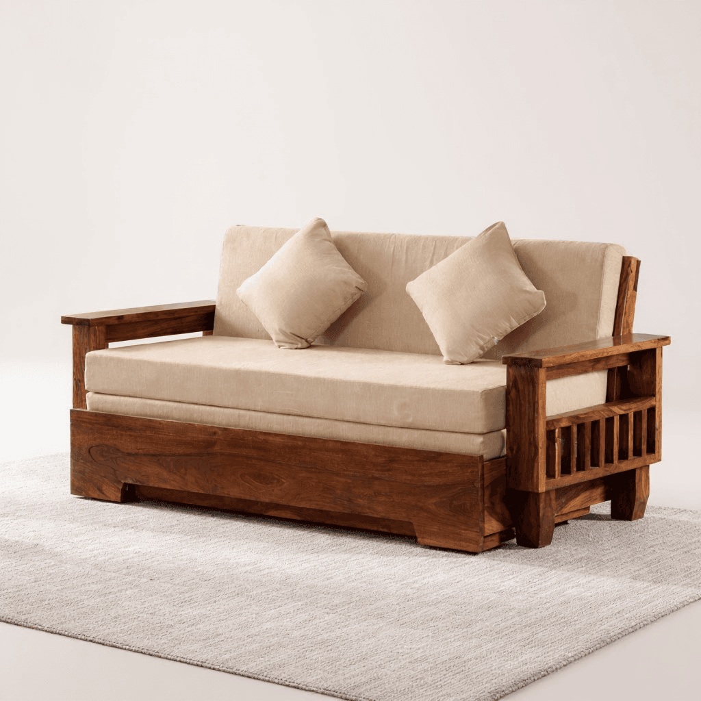 Wooden Sofa Cum Bed Set
