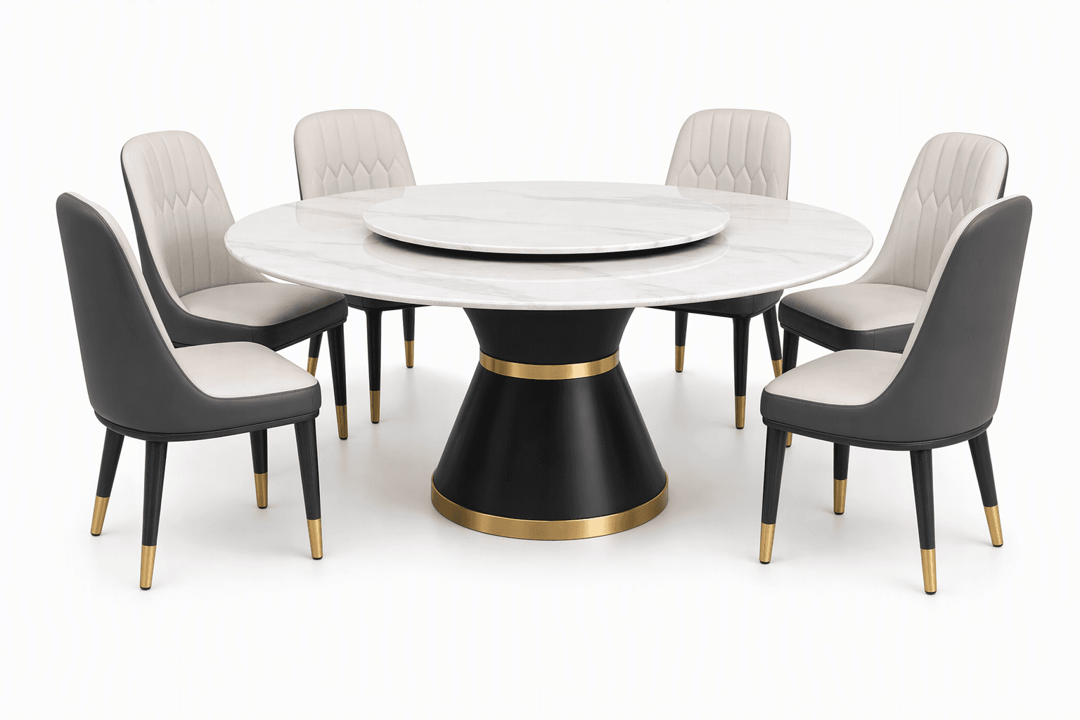 6 Seater Round Dining Table Set