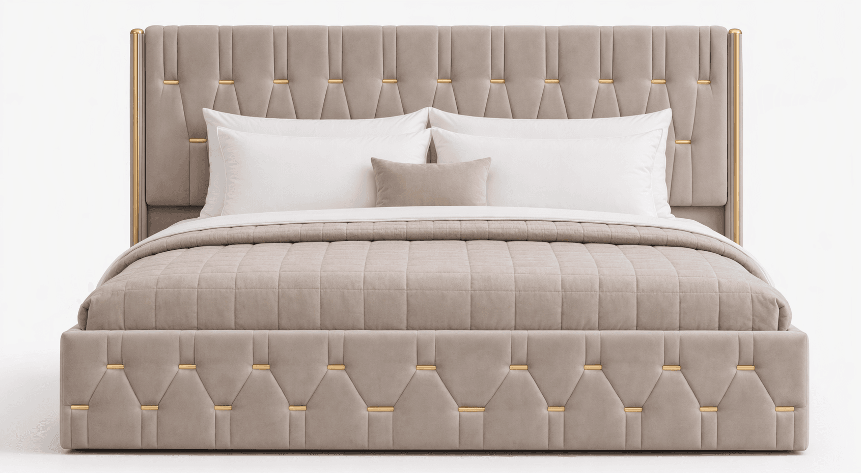 Queen Size Hydraulic Storage Bed with Side Tables