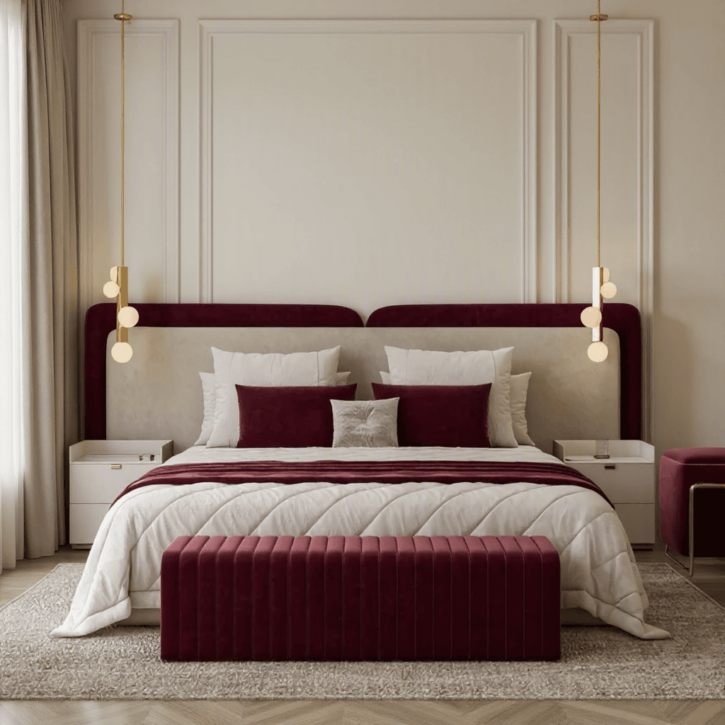 King Size Platform Bed with Attached Side Tables
