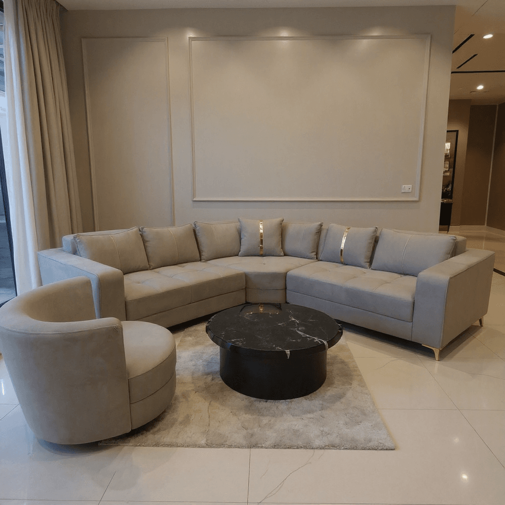 Custom 8 Seater Sofa Set With Center Table